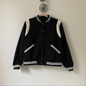 PrettyLittleThing Black Varsity Jacket